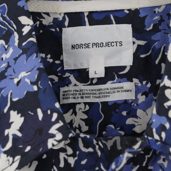 Norse Projects Shirt Men's Large Short Sleeve Floral Carsten Liberty Print loop - Picture 4 of 12